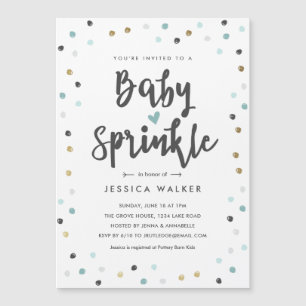 Cute Blue Confetti Type Baby Sprinkle Invitation