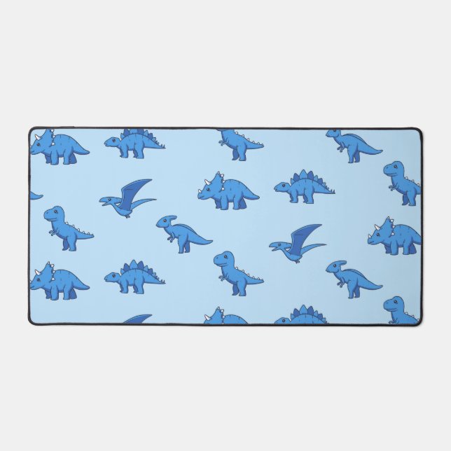 Cute Blue Dinosaur Bureau Mat (Recto)