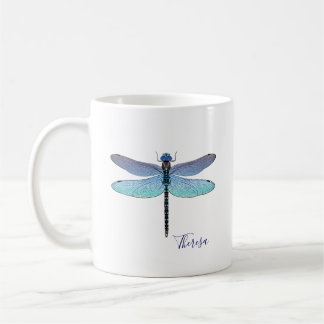Cute Blue Dragonfly Mugs Café Tasses