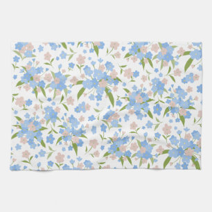 Cute Blue et rose Floral serviette de cuisine