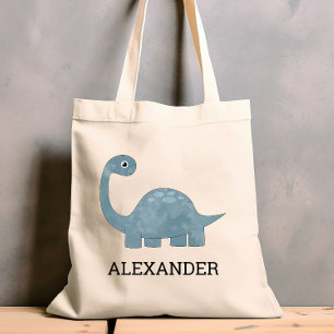 Cute Blue Grey Dinosaur Sac fourre-tout personnali