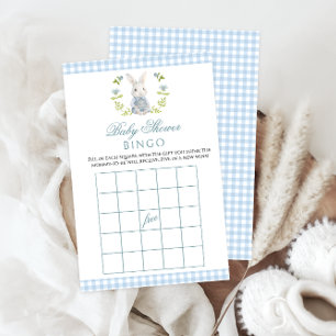 Cute Blue Little Bunny Baby Boy Douche Jeu Bingo