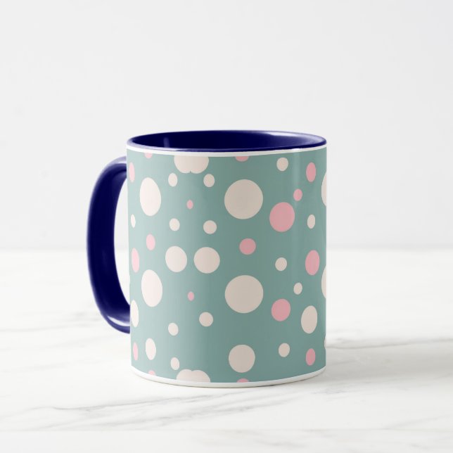 Cute Blue Polka Dot Coffee Mug (Devant gauche)
