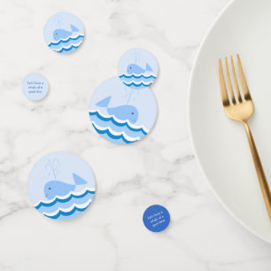 Cute Blue Whale Baby shower Confetti