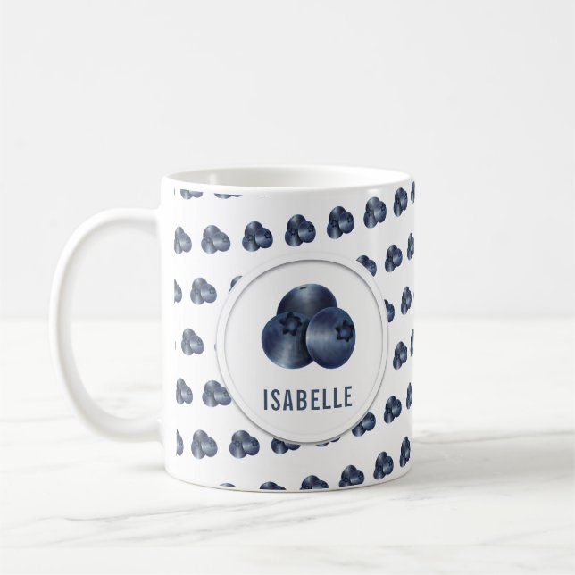 Cute Blueberry Graphic Coffee Mug (Gauche)