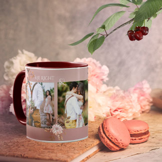 Cute Blush Rose Romantique Photo Mug