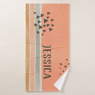 Cute Boho Aquarelle Nom personnalisé Serviette de 