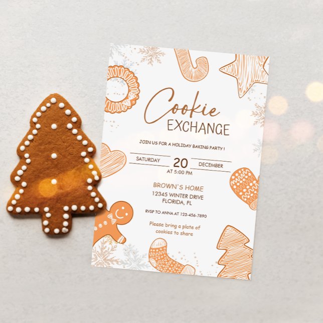 Cute Boho Holiday Cookie Exchange Invitation (Créateur téléchargé)