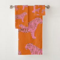 Cute Boho Orange et Pink Tiger Art Motif