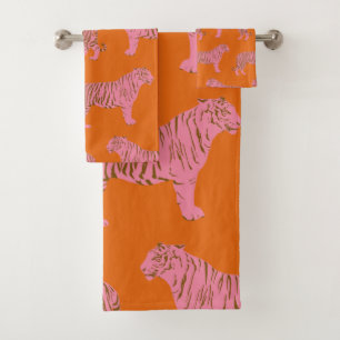 Cute Boho Orange et Pink Tiger Art Motif