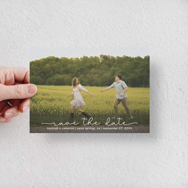 Cute Boho Script Modern Save The Date Card (Créateur téléchargé)