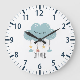 Cute Boho Style Lullabe Nuage Nuage Nuage Horloge