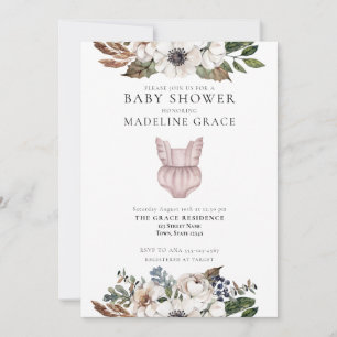 Cute Boho Vêtements Fille Baby shower Invitation