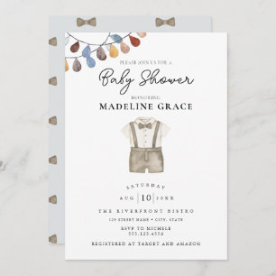 Cute Boho Vêtements garçon Baby shower Invitation