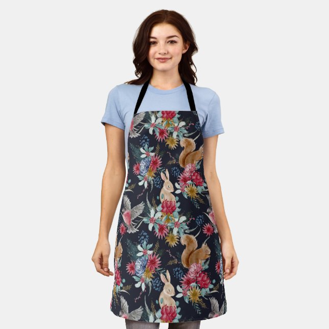 Cute Bois Animaux Partout Sur Le Tablier D'Impress (Porté)