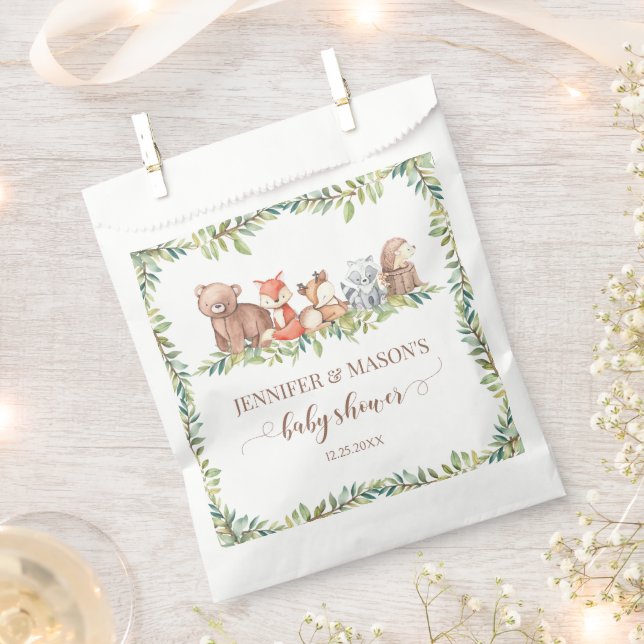 Cute boisé animaux bébé garçon douche sacs de fave (Coupé)