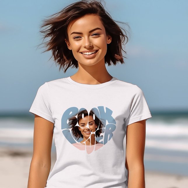Cute Book Lover Custom Photo T-Shirt (Créateur téléchargé)