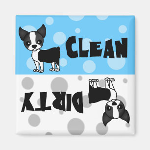 Cute Boston Terrier Clean Lave-vaisselle Magnet