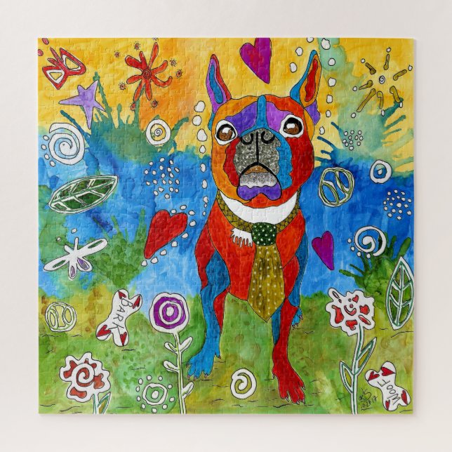 Cute Boston Terrier Puzzle - 520 pièces (Vertical)