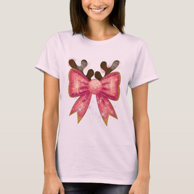 cute bow design T-shirt for girls (Devant)