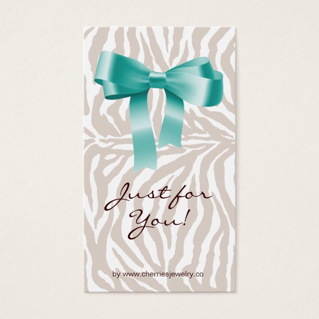 Cute Bow Earring Carte d'affichage Zebra (Devant)