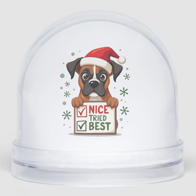 Cute Boxer dog Dog Christmas Nice Tried my Best  ( (Avant)