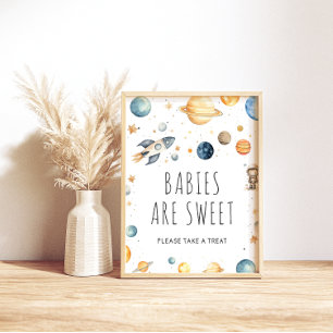 Cute Boy Astronaut Space Babs are sweet Poster