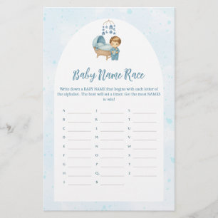 Cute Boy Blue Nursery Baby shower Nom de la course