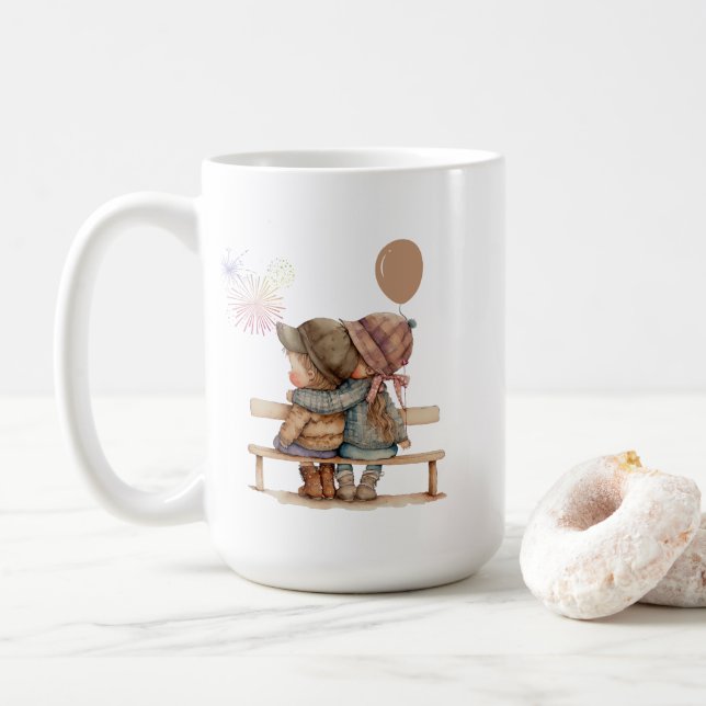 Cute Boy & Girl Mug (Avec donut)