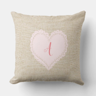 Cute Bright Sweet Heart Ajouter Coussin Monogramme