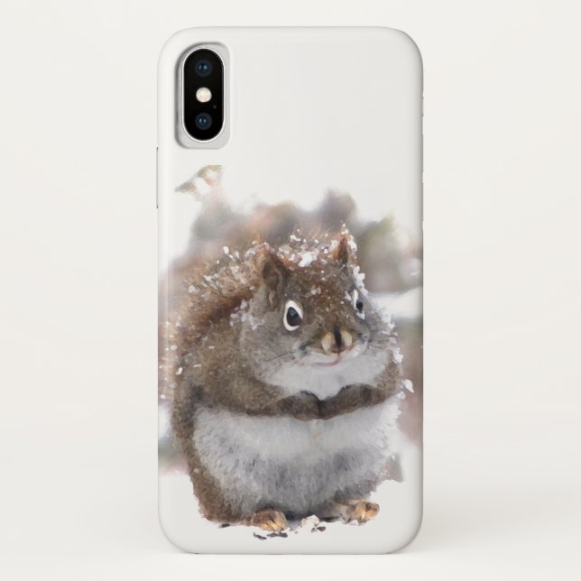 Cute Brown Écureuil blanc Animal iPhone X Coque (Dos)