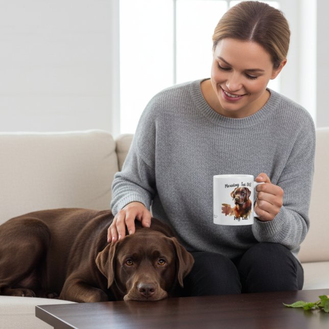 Cute Browns ''Morning Tea with My Labrador '' Mug (Créateur téléchargé)