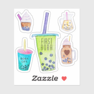 Cute Bubble Tea First Boba Life Stickers Collectio