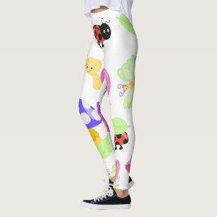 Cute Bugs Nature Motif Leggings Femme unique