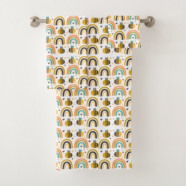 Cute Bumble Bee et Rainbows Motif (En situation)