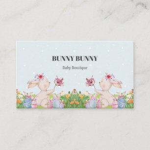 Cute Bunny Bunny Carte de visite bleu clair