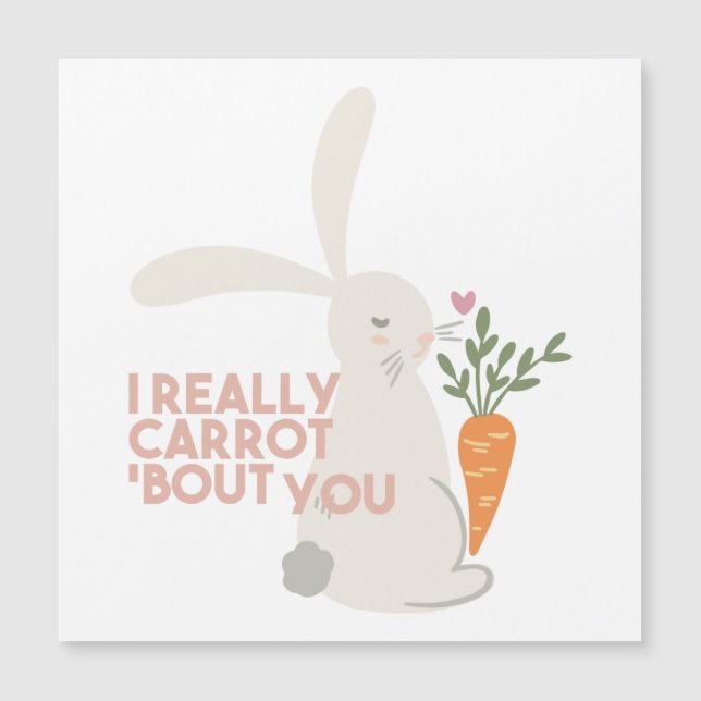 Cute Bunny Carrot Pun - Je Carotte Vraiment Vous B (Devant)