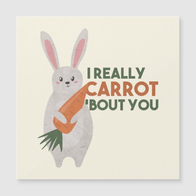 Cute Bunny Carrot Pun - Je Carotte Vraiment Vous B (Devant)