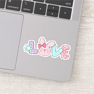 Cute Bunny de Pâques Amour Sticker Vinyl de print