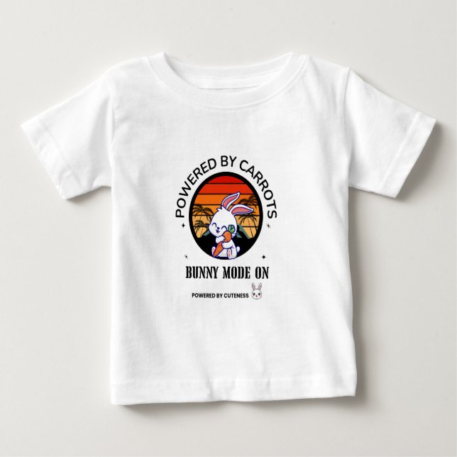 Cute Bunny Hugging Carrot Retro Sunset T-Shirt  (Devant)