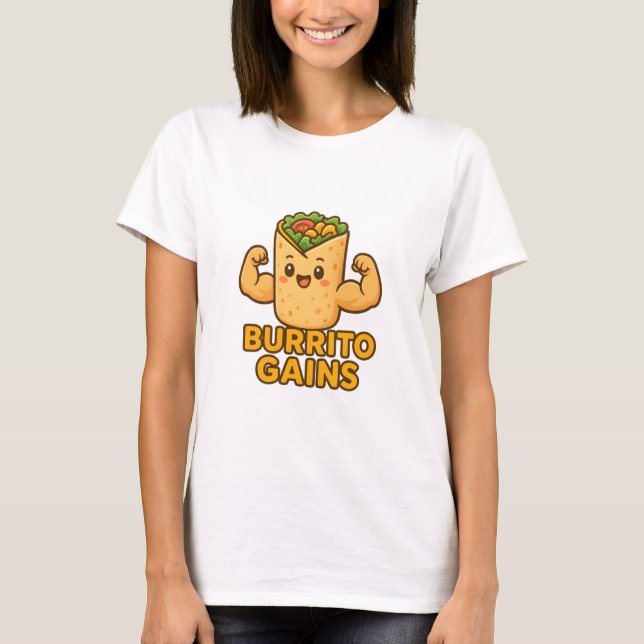 Cute Burrito Gains Funny Women’s Fitness T-Shirt (Devant)