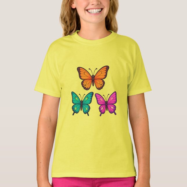 Cute butterfly T-shirt for girls (Devant)