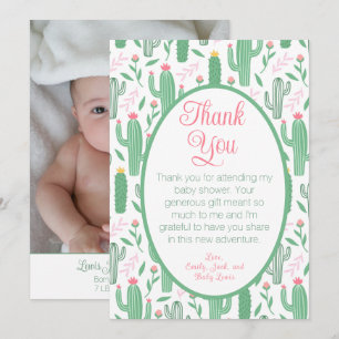 Cute Cactus Baby shower Floral Merci photo