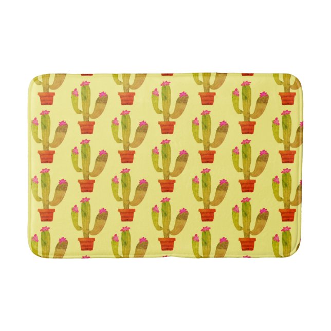 Cute cactus fleuris tapis de bain pour la salle de (Devant)