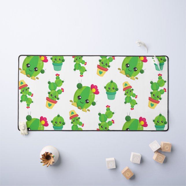 Cute Cactus, Green Cactus, Motif Cactus (Tableau pour enfants)