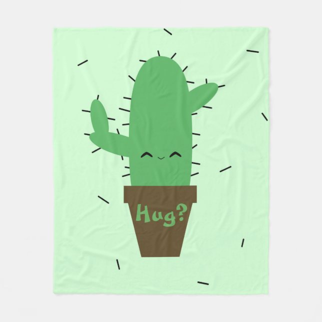Cute cactus kawaii plante couverture polaire (Devant)
