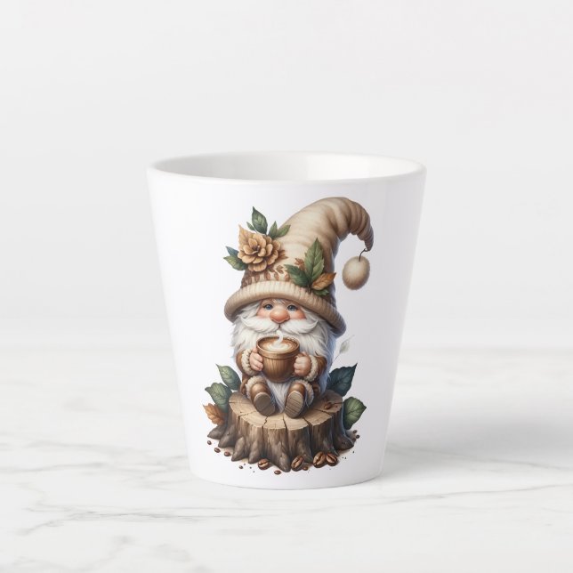 Cute café Gnome Latte Mug (Devant)