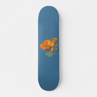 Cute California Poppy Flower Vintage Skateboard