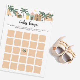 Cute Camel Desert Thé Baby shower Bingo Carte de j