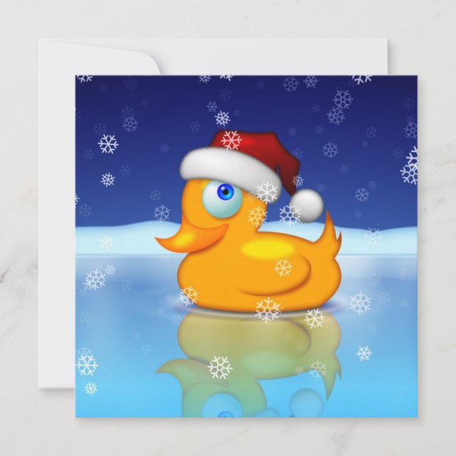 Cute Canard en caoutchouc avec Santa Claus Casquet (Devant)